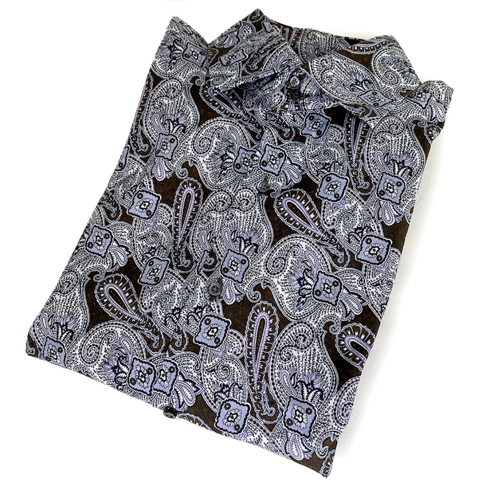 Banana Republic Brown & Blue Paisley Vintage Button-Front Shirt